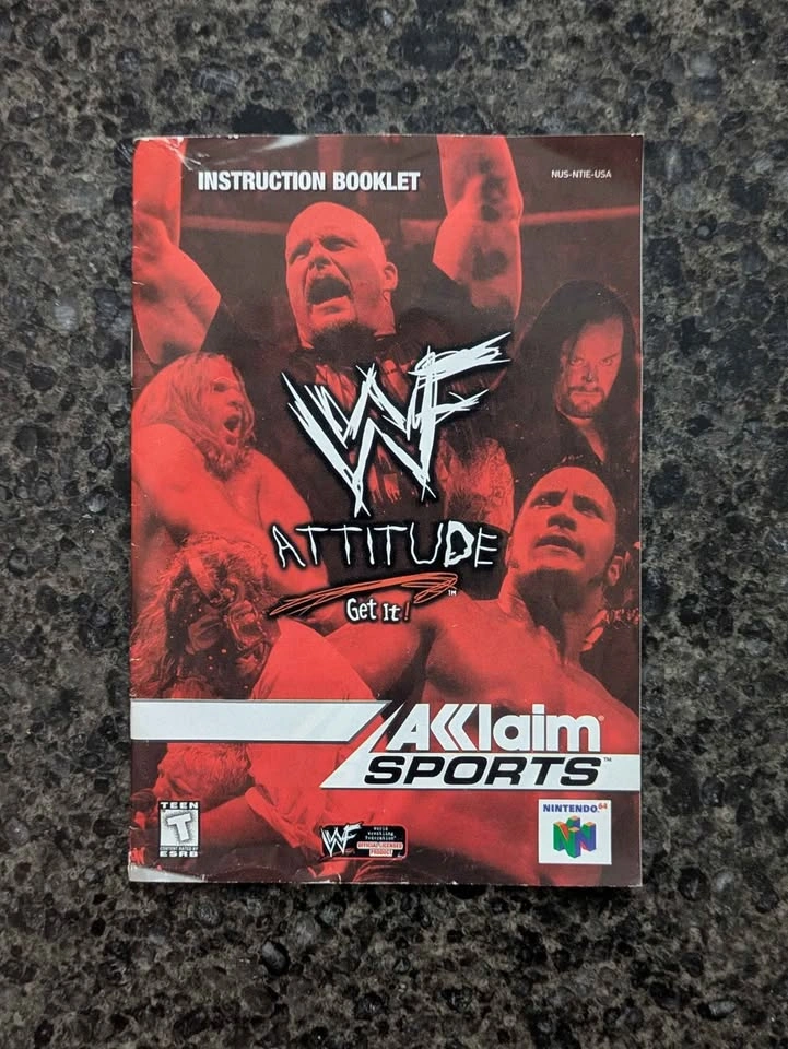 WWF Attitude Nintendo 64 N64 Authentic Cartridge + Manual - photo 4