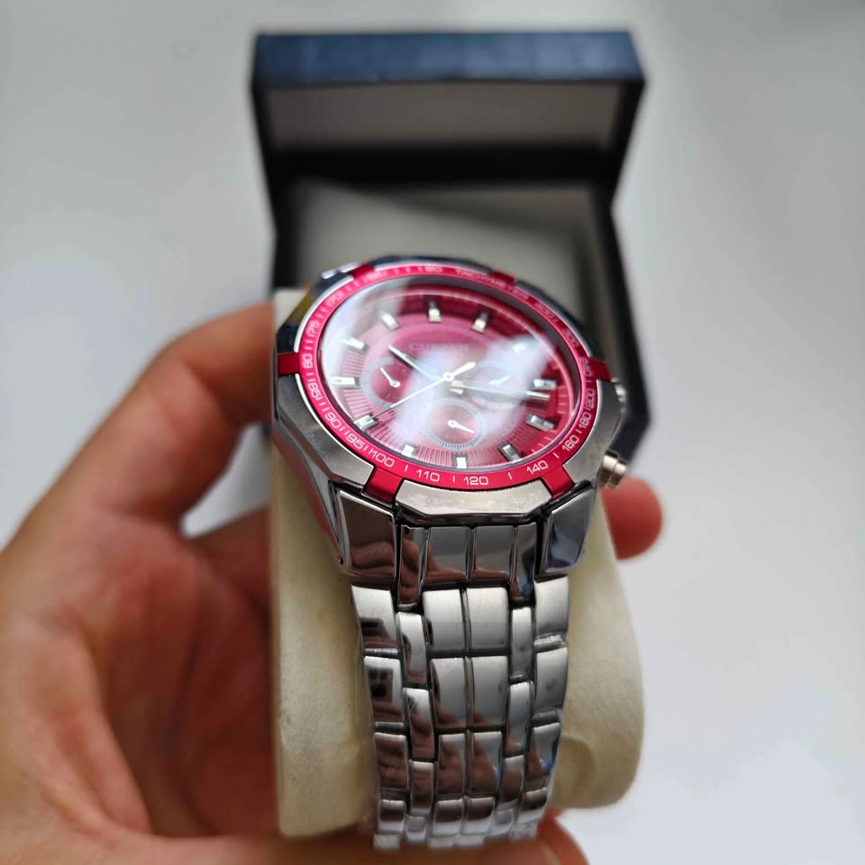 Luxury Full Metal Sport Watch with Red dial - photo 2