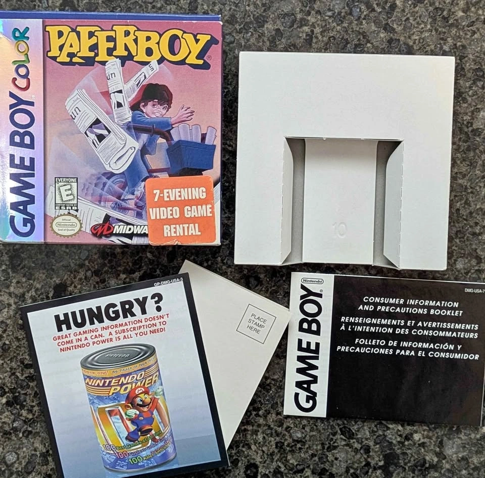 Paperboy 2nd Print Authentic Nintendo Game Boy Color Box & Inser