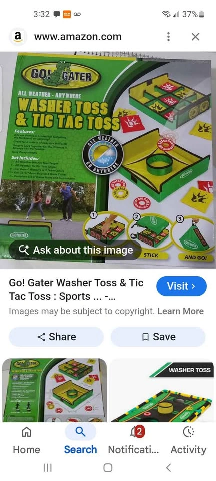 GO! GATER Washer Toss & Tic Tac Toss Game Set