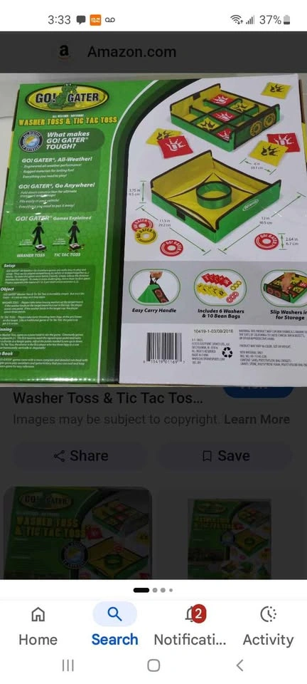 GO! GATER Washer Toss & Tic Tac Toss Game Set - photo 2
