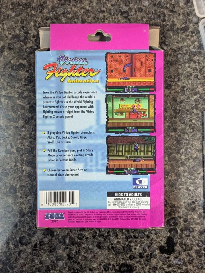 Virtua Fighter Animation (Sega Game Gear) Complete CIB Game - photo 4