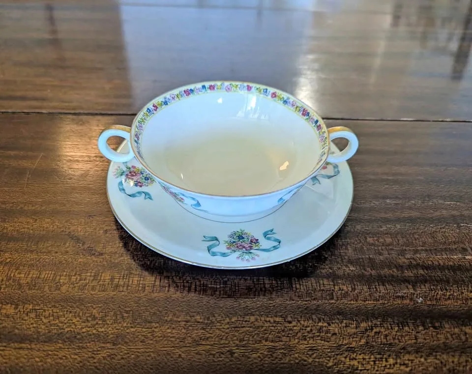 Vintage St. Regis Blue by Haviland Bowl & Saucer Set thumbnail