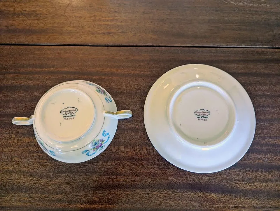 Vintage St. Regis Blue by Haviland Bowl & Saucer Set image indicator(3)