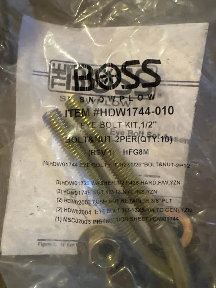 BOSS Snow plow OEM Parts Lot – Hydraulic Hoses, Hardware Kits - photo 2