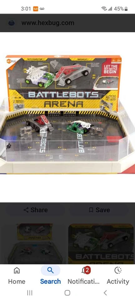 Hexbug BattleBots Arena Witch Doctor and Bronco