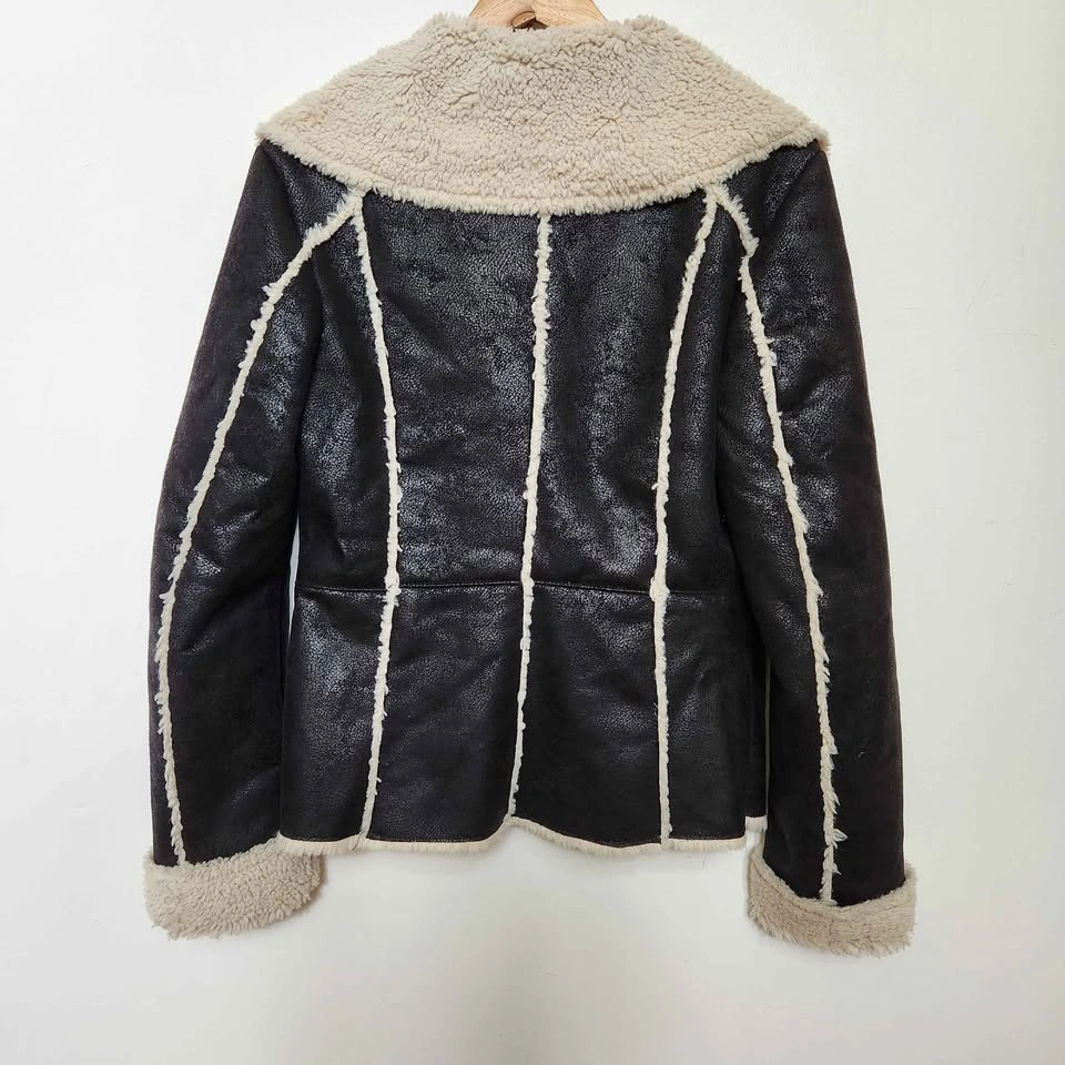 Le Château Faux Shearling Aviator Jacket size small - photo 2
