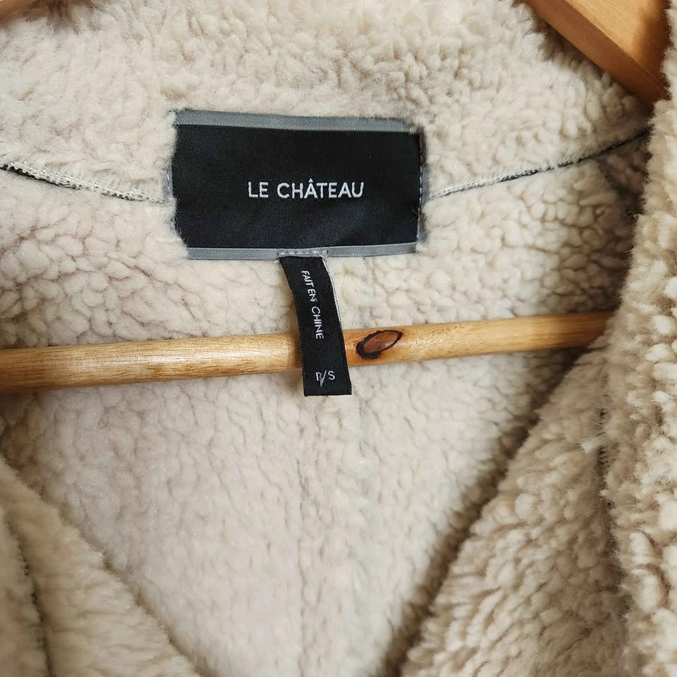 Le Château Faux Shearling Aviator Jacket size small - photo 3