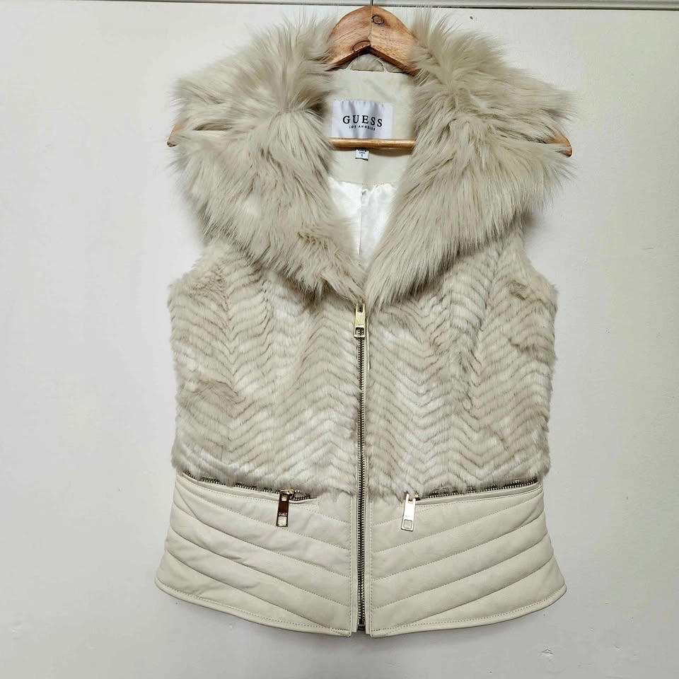 Guess faux leather vest excellent condition