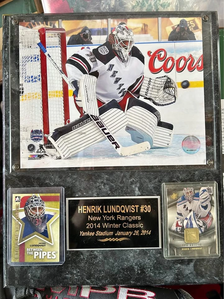 Henrik Lundqvist New York Rangers NHL Plaque with 90s Rangers Pr