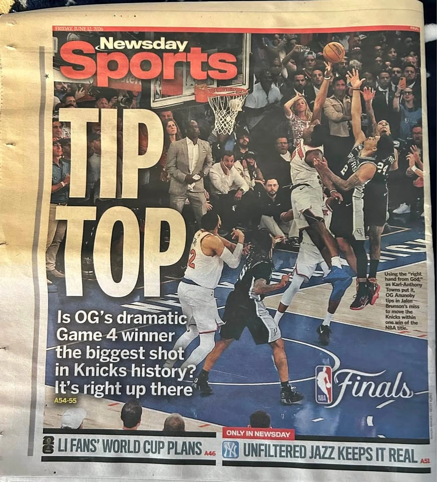 New York Knicks Historical Game 4 Comeback Daily Newspaper