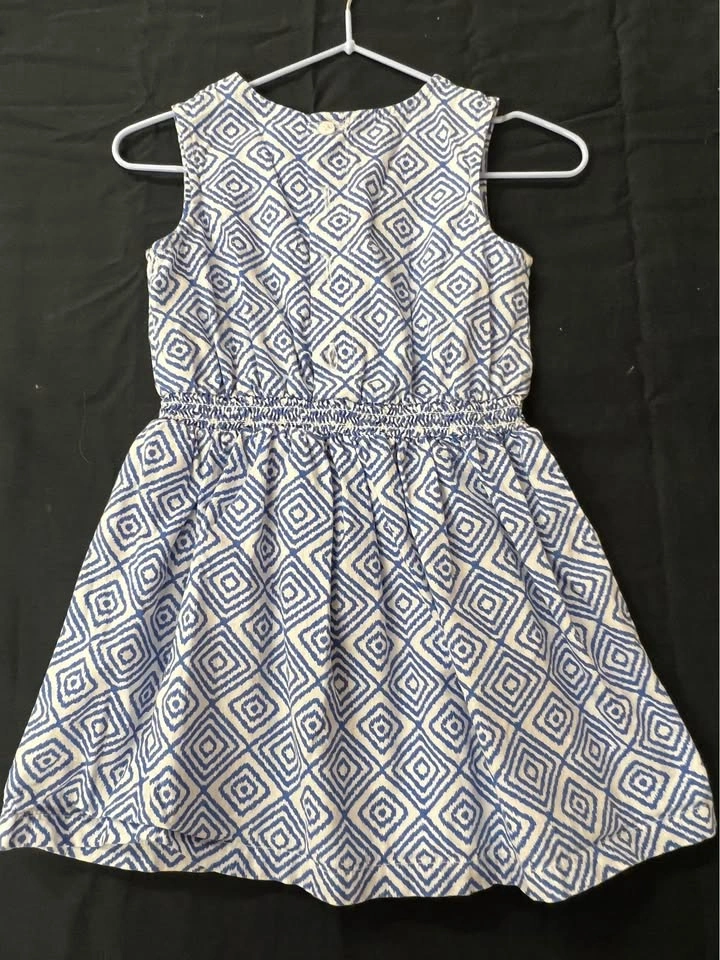 ⚽ Blue & White Pattern Dress - Size 24 Months - photo 2