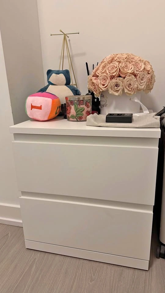 IKEA STORKLINTA Nightstand (2 Drawer) – White – Like New