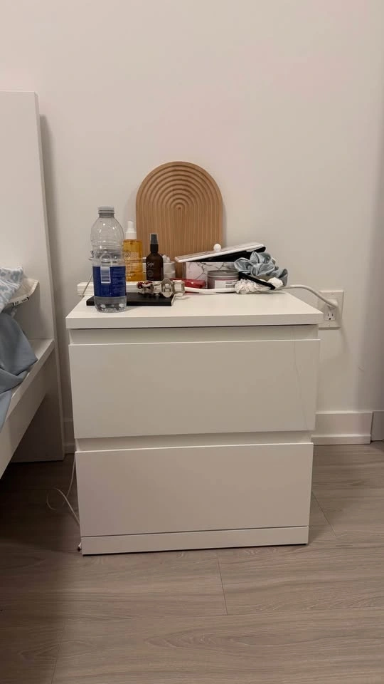 IKEA STORKLINTA Nightstand (2 Drawer) – White – Like New - photo 2