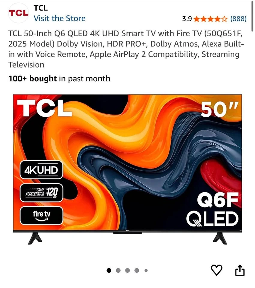 Brand New 2025 TCL 50” QLED 4K Smart TV - Moving Sale - photo 2