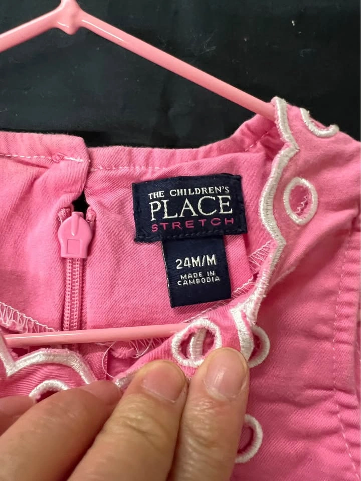⚽ Pink embroidered dress- Size 24 Months - photo 3
