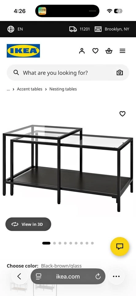 Glass coffee tables (nested)