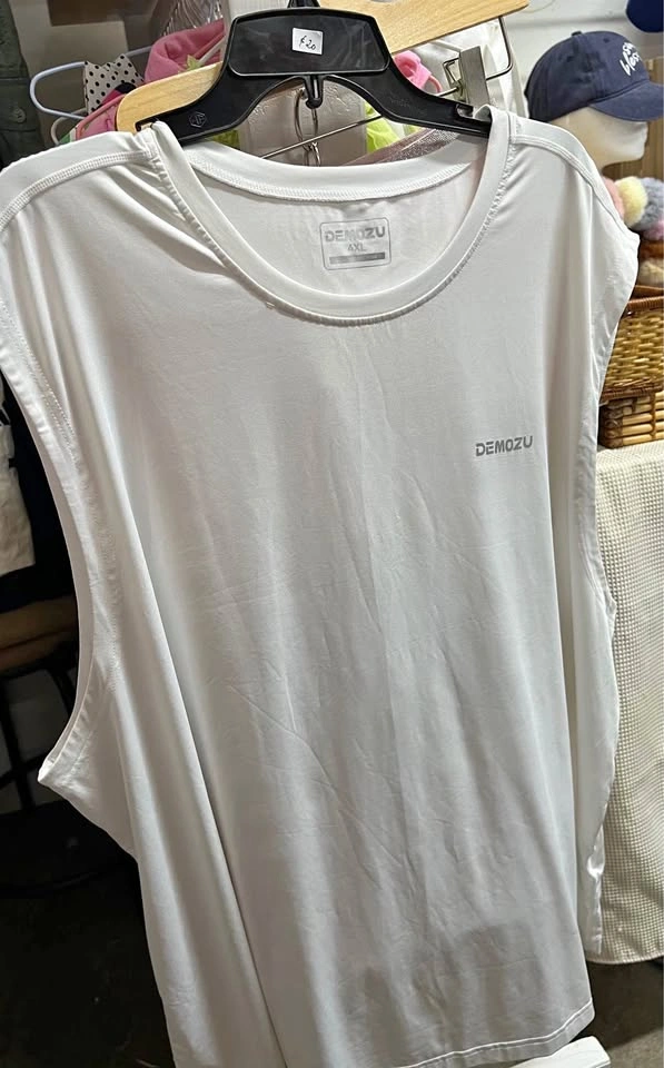 ⚽ White Sleeveless activewear - 4XL