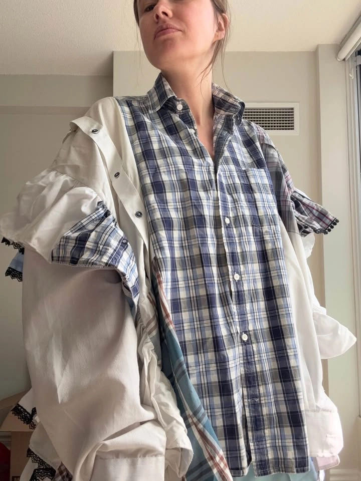 Upcycled oversized shirt - photo 3