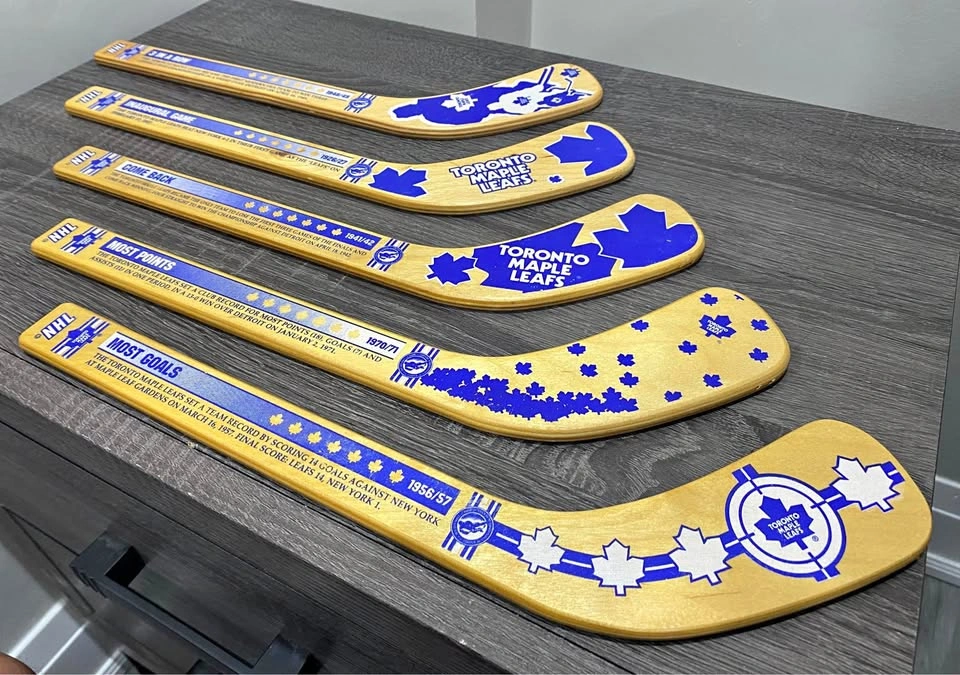 Vintage Toronto Maple Leafs Commemorative Mini Stick Set