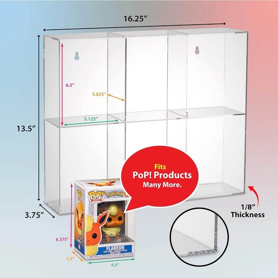 2x Acrylic Wall-Mount Display Cases for Funko Pops / Collectible - photo 3