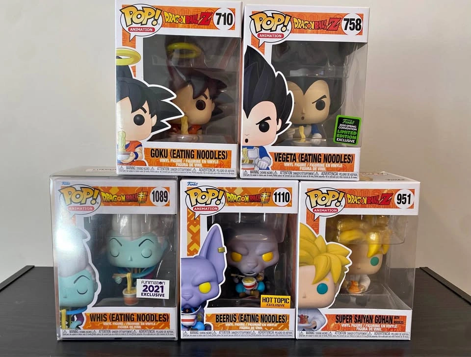 Dragon Ball Z/Super "Eating Noodles" Funko Pop Complete Set