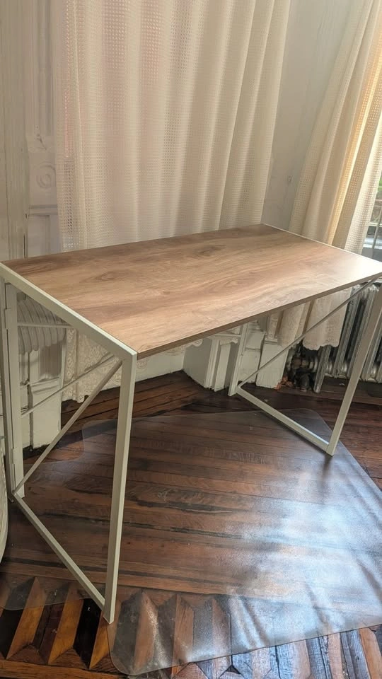 Coavas Folding Desk — Walnut Top / White X-Frame - photo 2