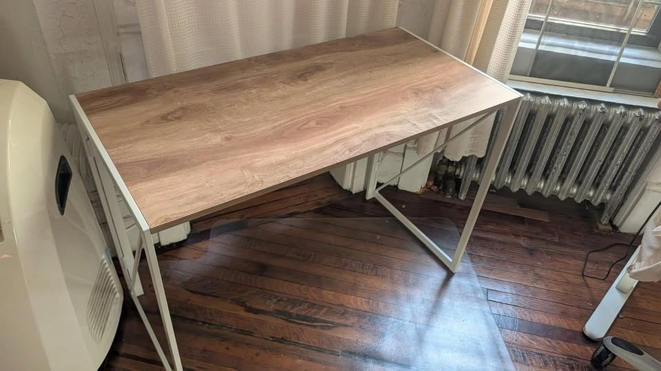 Coavas Folding Desk — Walnut Top / White X-Frame - photo 5