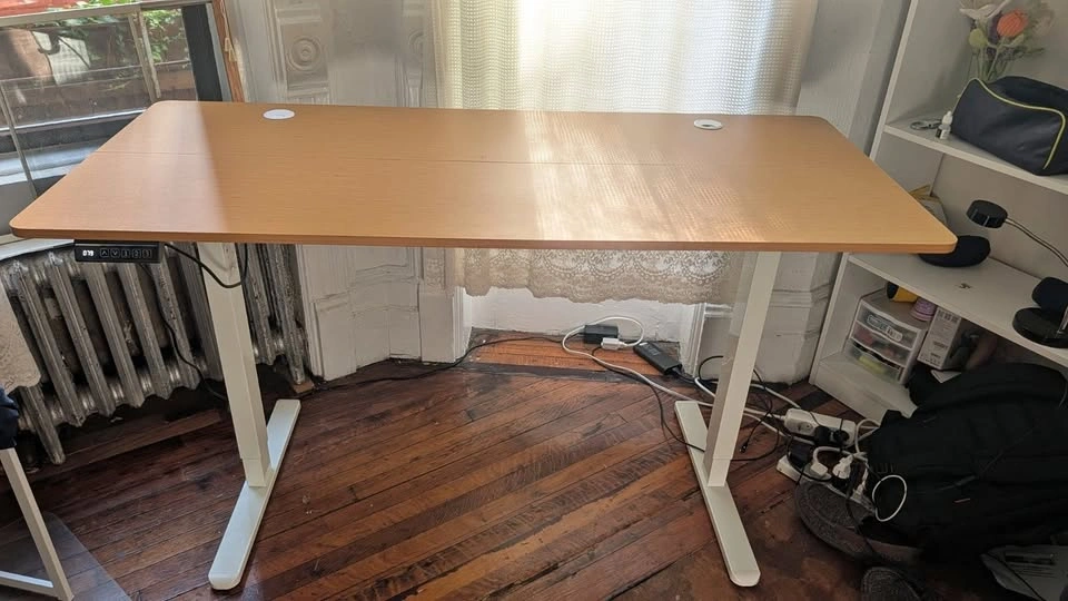 Electric Standing Desk — Bamboo Top, 55", Dual- Memory