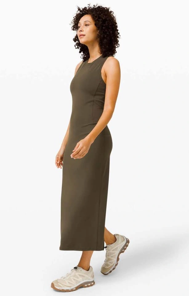 Lululemon All Aligned Midi Dress - Dark Olive - photo 3