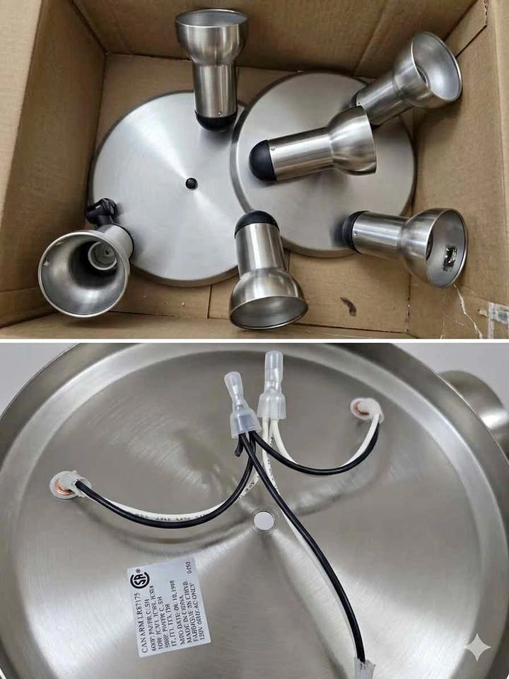 Set of 4 Modern 3-Light Track Lighting Fixtures - Brushed Nickel