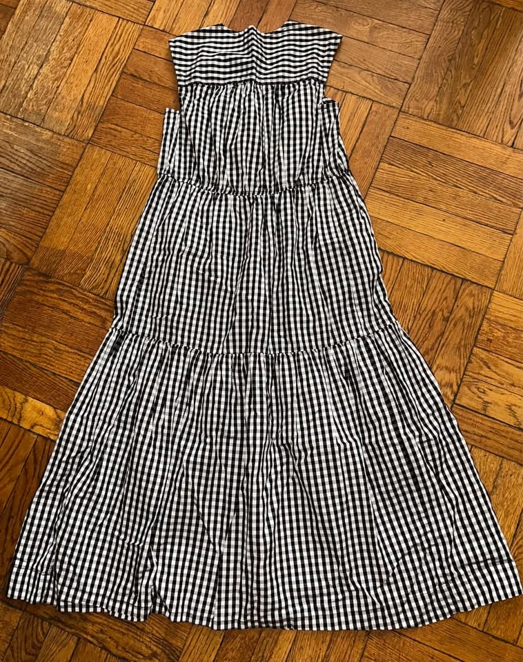 Everlane Black & White Midi Tiered Sleeveless Dress SZ XXS ⚽️ - photo 3