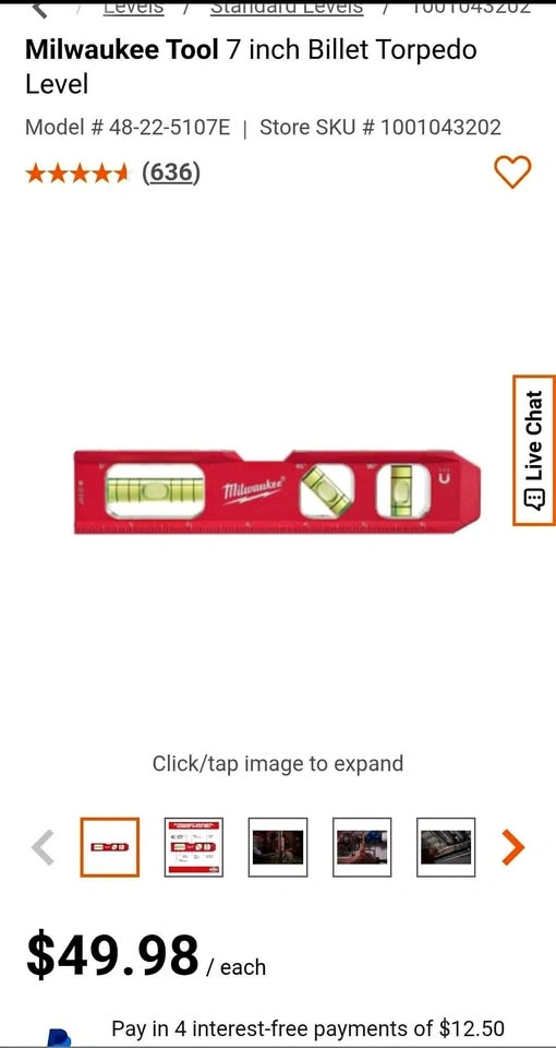 Milwaukee Tool 7 inch Billet Torpedo Level
