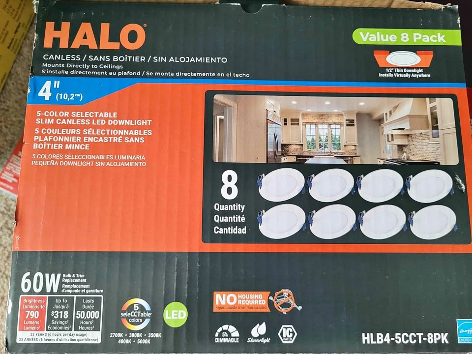 Halo 4" Canless LED Downlight 8 Pack