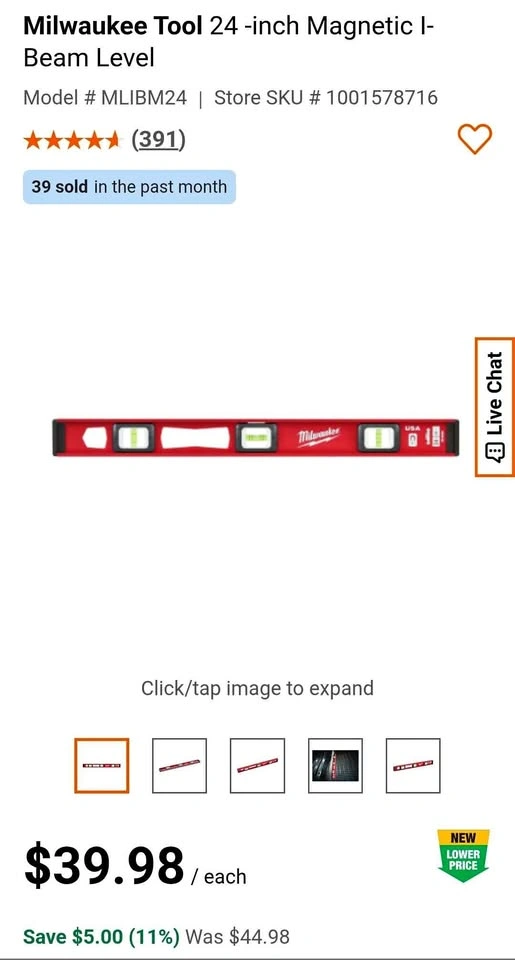 Milwaukee Tool 24-inch Magnetic I-Beam Level