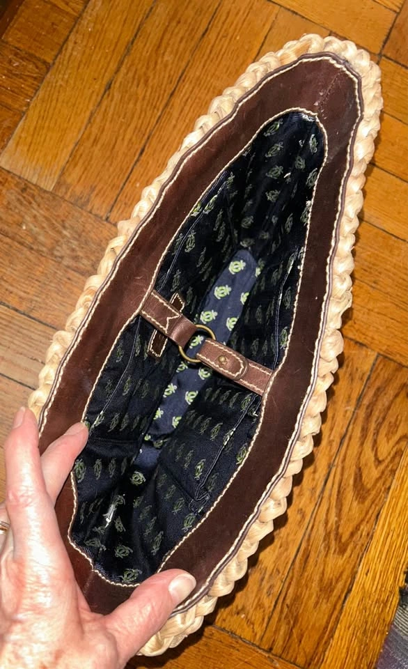 J Crew Woven Straw Shoulder Handbag W Nautical Charms ⚽️ - photo 3