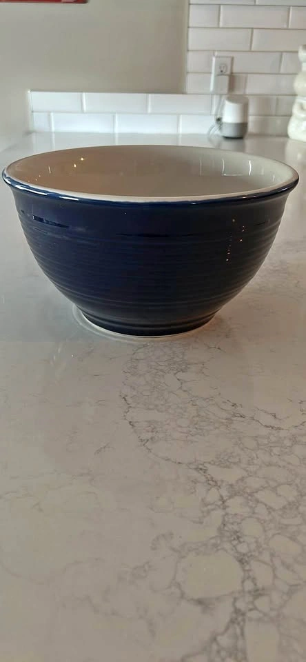Dark blue mixing bowl