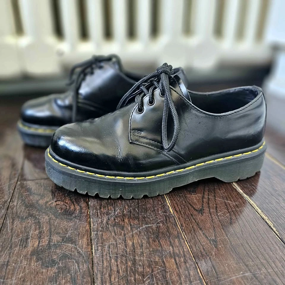 Size 7 Doc Martens 1461 Bex Platform Oxford Shoes Black Leather