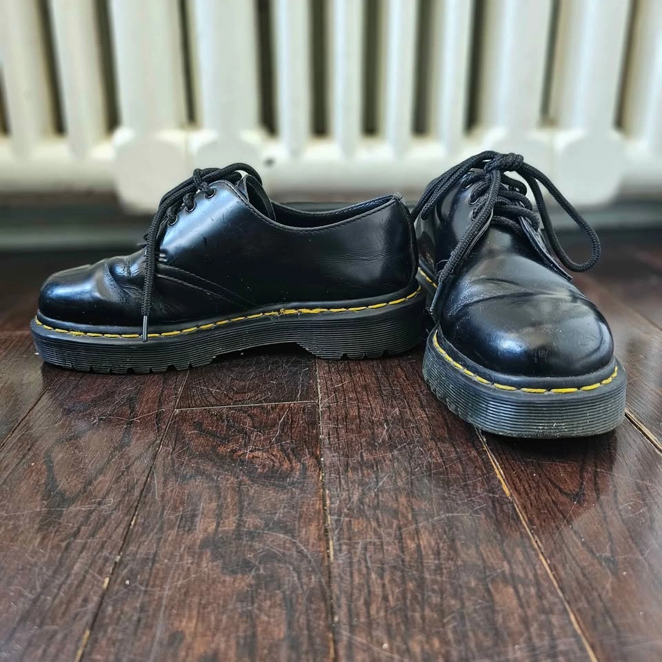 Size 7 Doc Martens 1461 Bex Platform Oxford Shoes Black Leather - photo 2