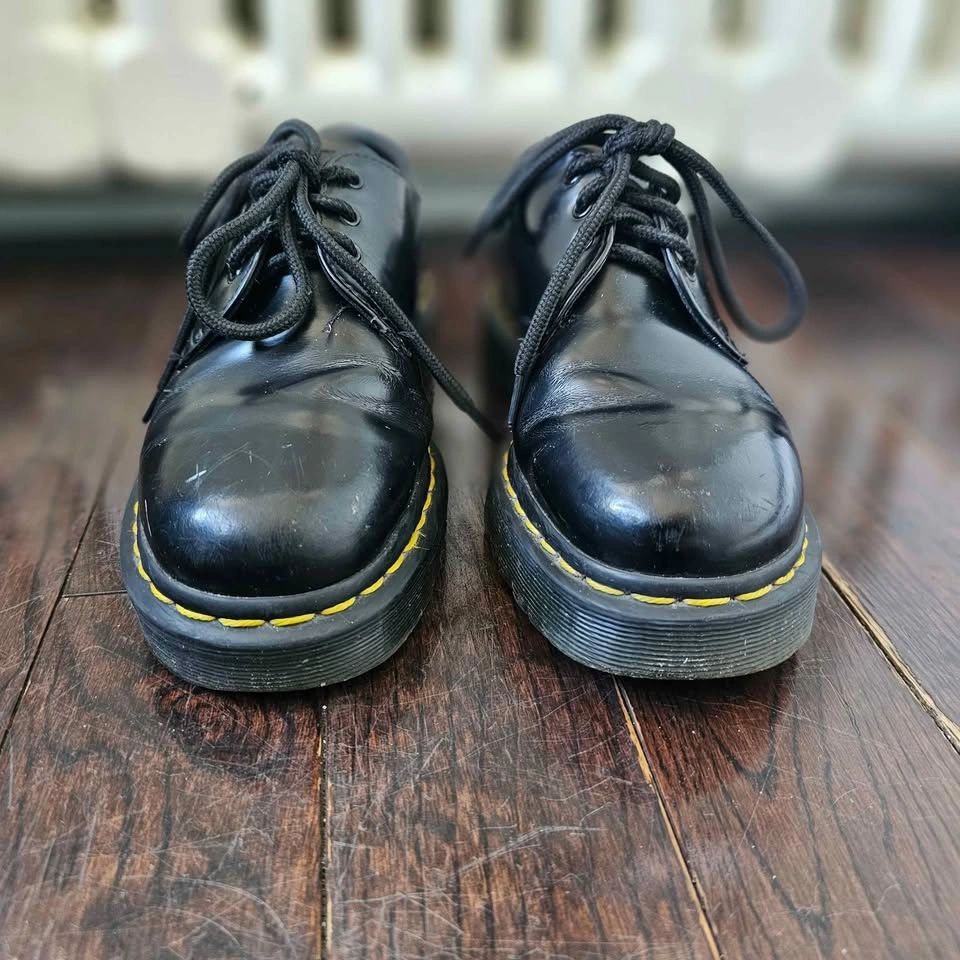 Size 7 Doc Martens 1461 Bex Platform Oxford Shoes Black Leather - photo 3