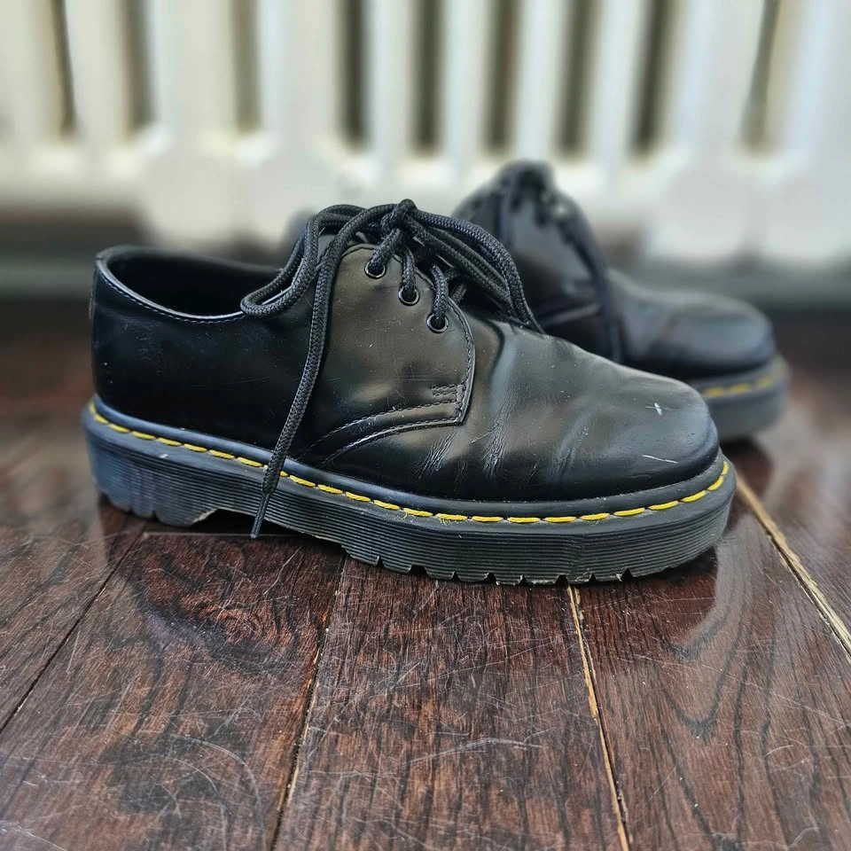 Size 7 Doc Martens 1461 Bex Platform Oxford Shoes Black Leather - photo 5