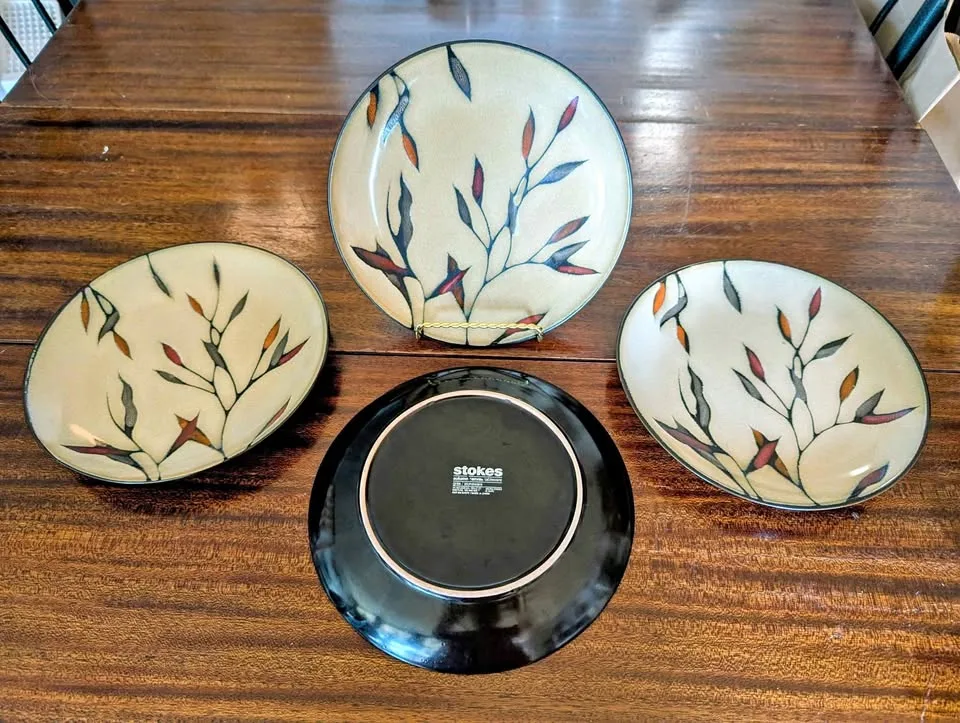 Stokes “Autumn Canvas” Stoneware – 4 Salad Plates + 1 Cup thumbnail
