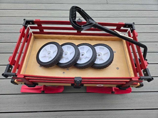 Millside Industries Red Wooden Wagon convertible to sled