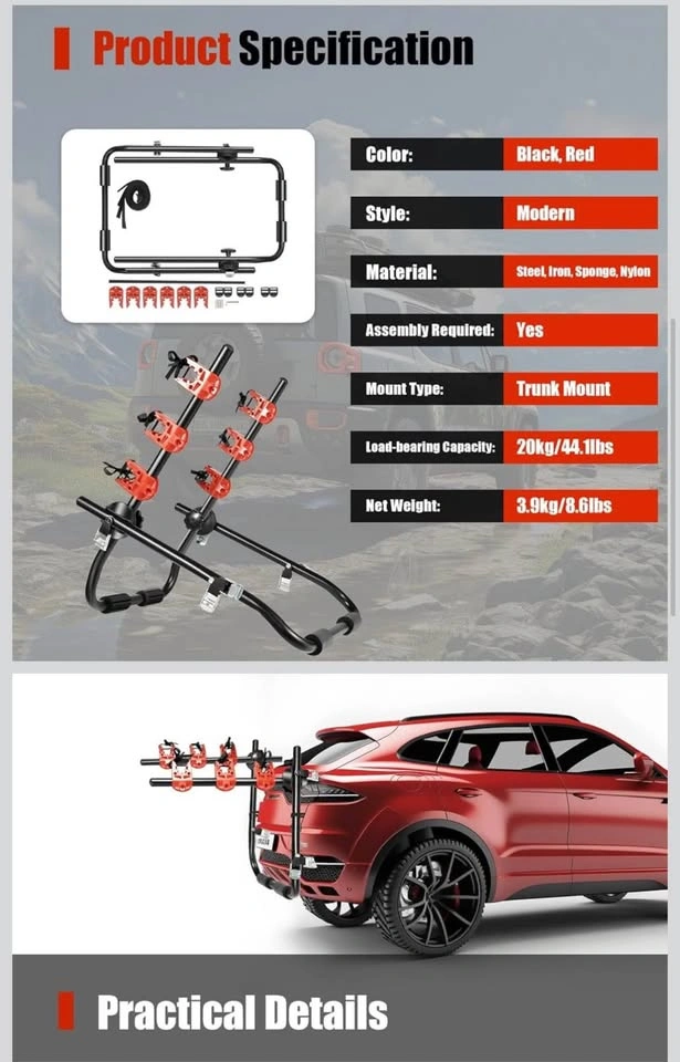 Trunk Mount 3-Bike Rack - photo 4