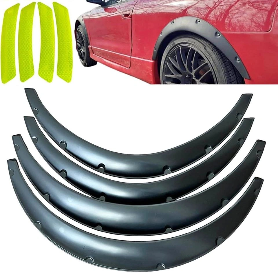 4PCS Black Universal Car Fender Flares Polyurethane
