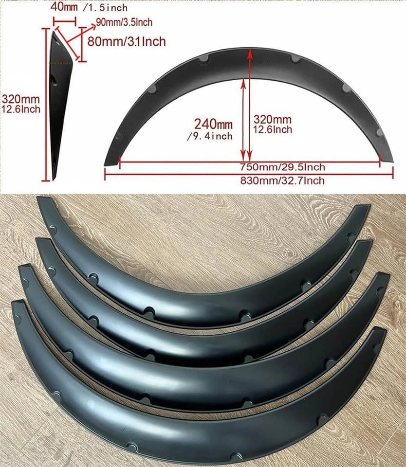 4PCS Black Universal Car Fender Flares Polyurethane - photo 4