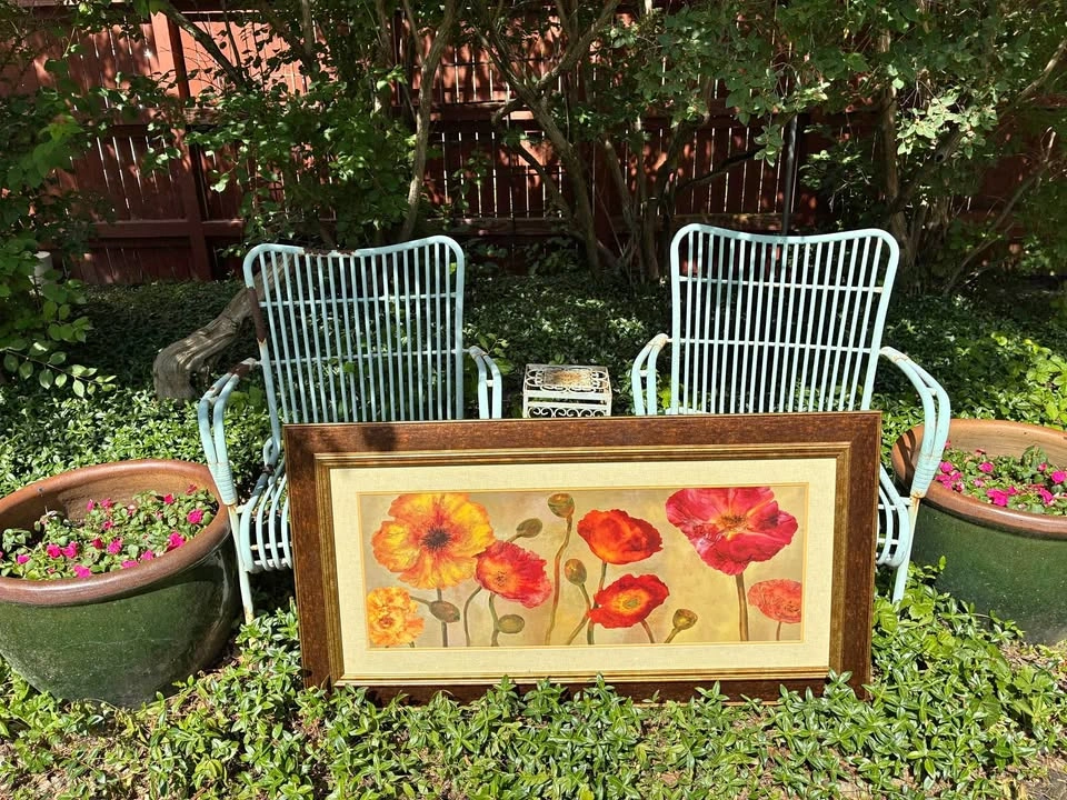 Elise Remender Still Life Flower Painting 25”x47” Framed