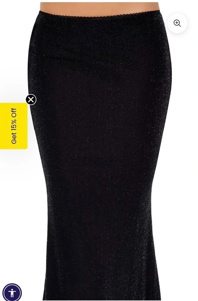 Black shimmer maxi skirt with Slit - photo 5