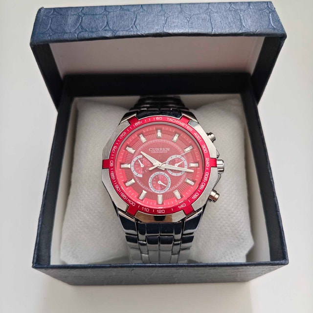 Luxury Full Metal Sport Watch with Red dial - photo 2