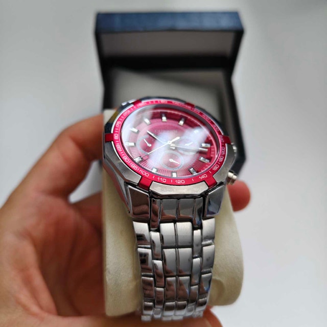 Luxury Full Metal Sport Watch with Red dial - photo 4